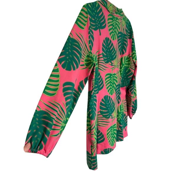 NWT Sailor-Sailor Tunic Palm Print SPF 50 3/4 sleeve Blouse Tropical Medium - Picture 3 of 7